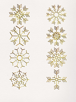 金色闪粉雪花装饰图案