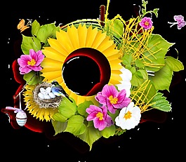 折扇花環(huán)png透明素材