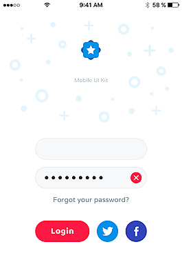 簡約清新移動APP登陸界面PSD模板
