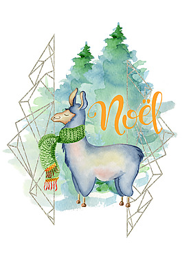 手繪可愛冬日小動物psd源文件