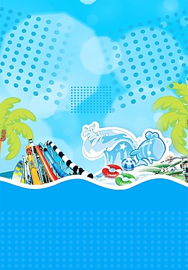 卡通藍(lán)色水族世界廣告背景
