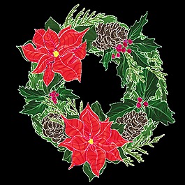 富貴紅色花環(huán)png透明素材