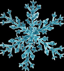 冰晶雪花png透明素材