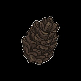 黑色松果png透明素材