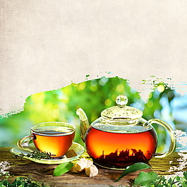 個(gè)性透明茶壺海報(bào)主圖設(shè)計(jì)