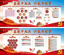 喜迎十九大共筑中國夢展板