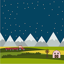 夜晚星空山林背景