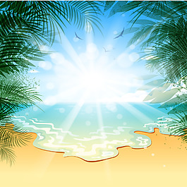 小清新大海沙灘背景
