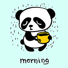 失落小熊貓卡通素材