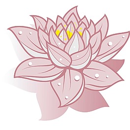 卡通粉色荷花png元素