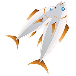 卡通兩只三文魚png元素