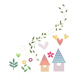 卡通小屋風景png元素