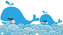 手繪大海海豚元素