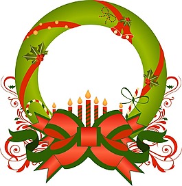 手繪圣誕花環(huán)元素