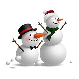 手繪卡通雪人元素