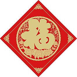 手繪福字春節(jié)元素