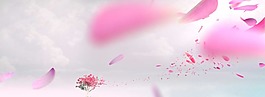 梦幻粉色花瓣背景