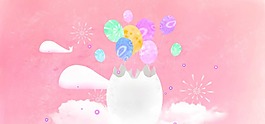 清新彩色氣球背景