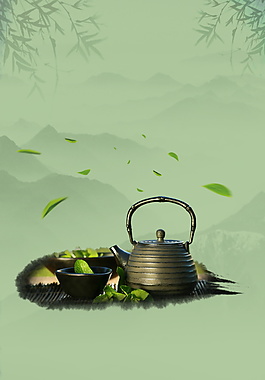水墨中國(guó)風(fēng)茶文化背景設(shè)計(jì)