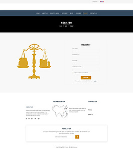 黃色天平圖案律師網站信息登記頁