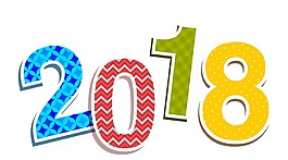 手繪2018藝術(shù)字元素
