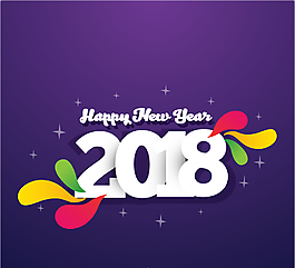 創(chuàng)意2018年白色藝術(shù)字矢量素材