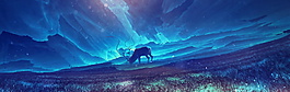 蓝色银河系banner背景设计