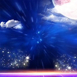 唯美璀璨星空主图背景设计