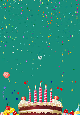 生日快樂蛋糕促銷海報背景