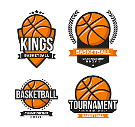 4款創(chuàng)意籃球標(biāo)簽矢量素材