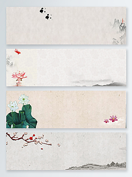 中國風復古古風banner背景