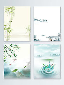 中國風復古古風淡雅海報背景