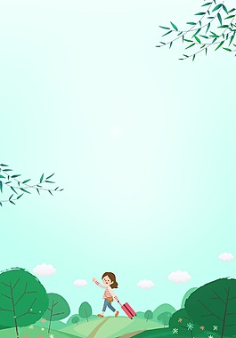 手繪卡通綠色立春背景