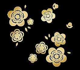 金色時尚梅花裝飾素材