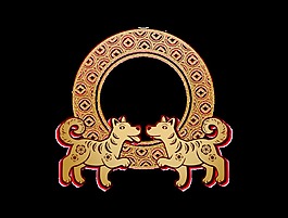 金色狗狗裝飾素材