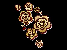 時尚精致金色梅花裝飾素材