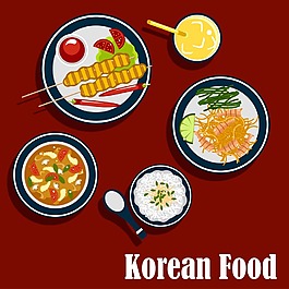 時(shí)尚美味的小吃插畫