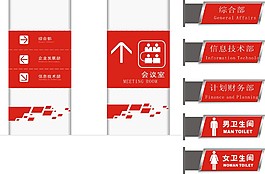 公司部門指示牌標識牌門牌導視系統CDR矢量