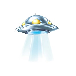 卡通外星飛碟png元素