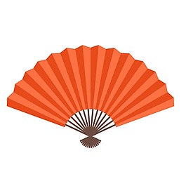 卡通黃色扇子png元素