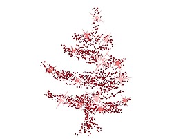 創(chuàng)意紅色圣誕樹(shù)png元素