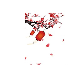 卡通红色灯笼png元素