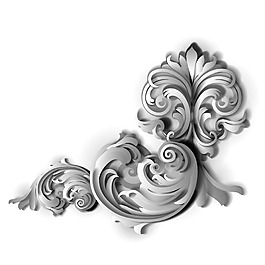 創(chuàng)意灰色線條花紋png元素