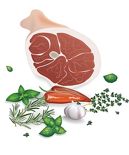卡通牛肉食材png元素