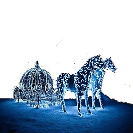 卡通夢幻馬車png元素