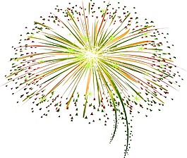 卡通煙花綻放png元素