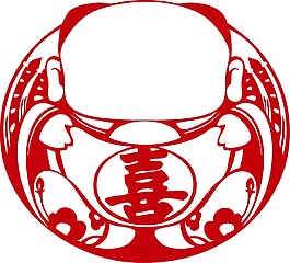 恭賀新禧剪紙畫png元素