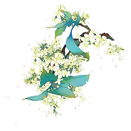 手繪植物花朵樹枝png元素