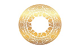 金色圓形裝飾物png元素