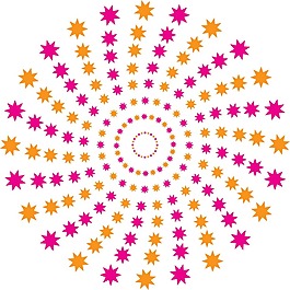 彩色旋轉花瓣裝飾png元素